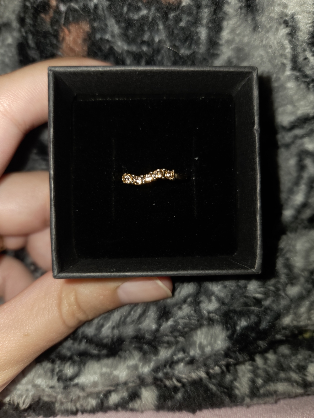 14k Gold Plated 925 Silver Ring With Clear Stones | Size 5